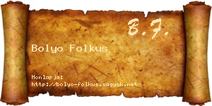 Bolyo Folkus névjegykártya